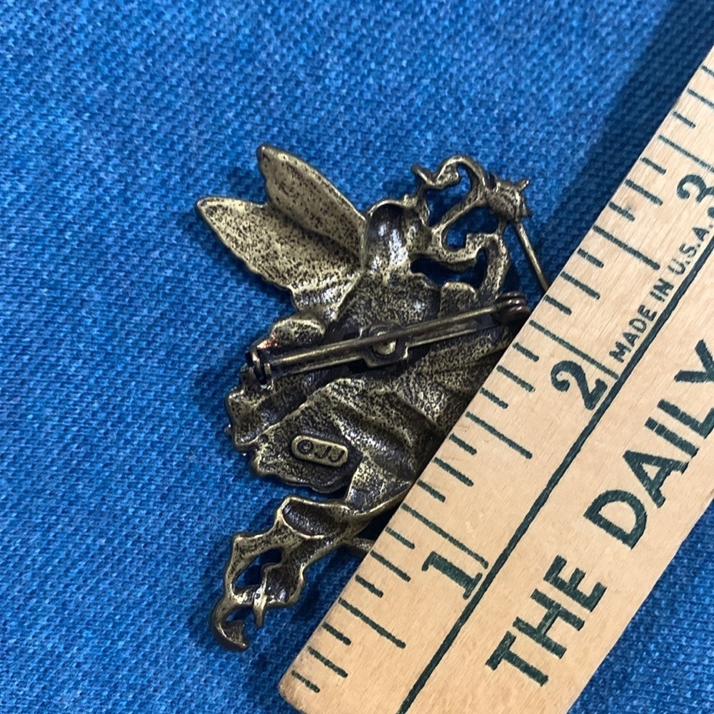 Jonette‎ Jewelry (JJ) Vintage Fairy Pin/Brooch Glitter Enamel 1980’s - Picture 6 of 7